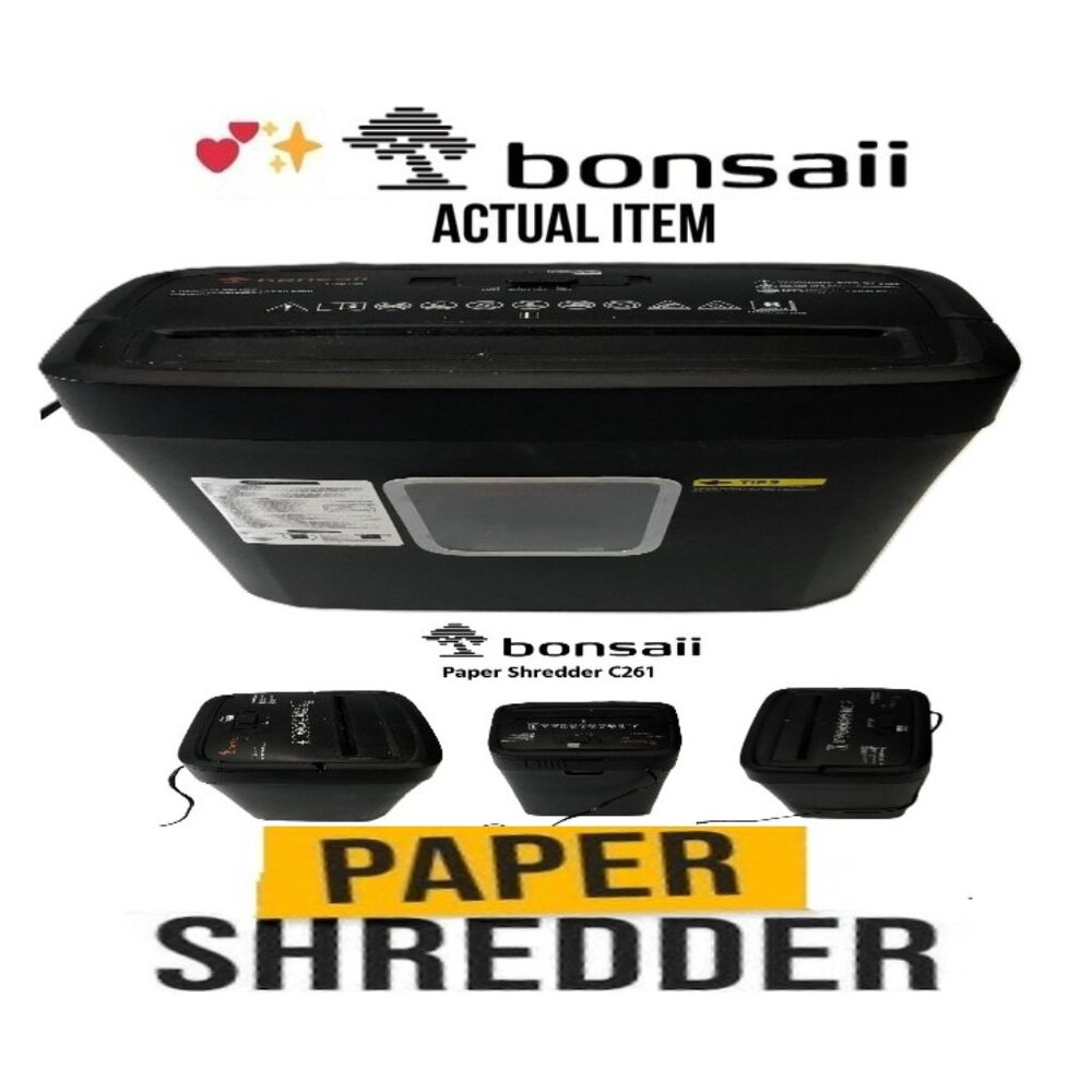 🛑 BONSAII Micro Cut ➕ PAPER SHREDDER 🆒 Card WASTE BIN Machine 💸BUY NOW‼️🟢